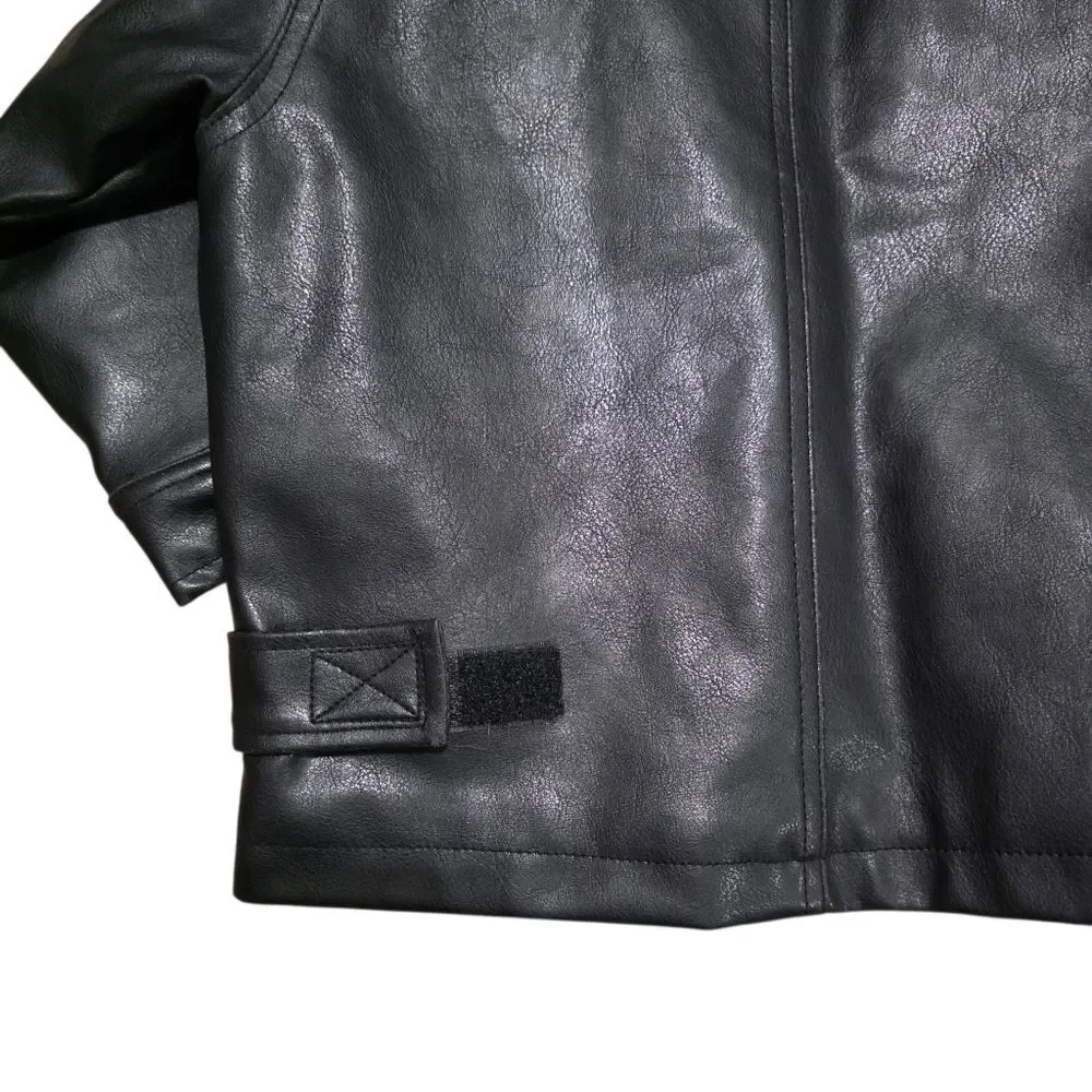 Children Black Faux Leather Jacket 2T By Whispering Smith